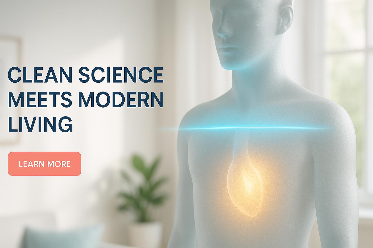 A hyper-realistic, cinematic 3D render of a human silhouette (upper torso) made of semi-translucent, frosted glass. Inside the chest, a warm, golden, bioluminescent light (representing the "spark" of life/health) is glowing steadily